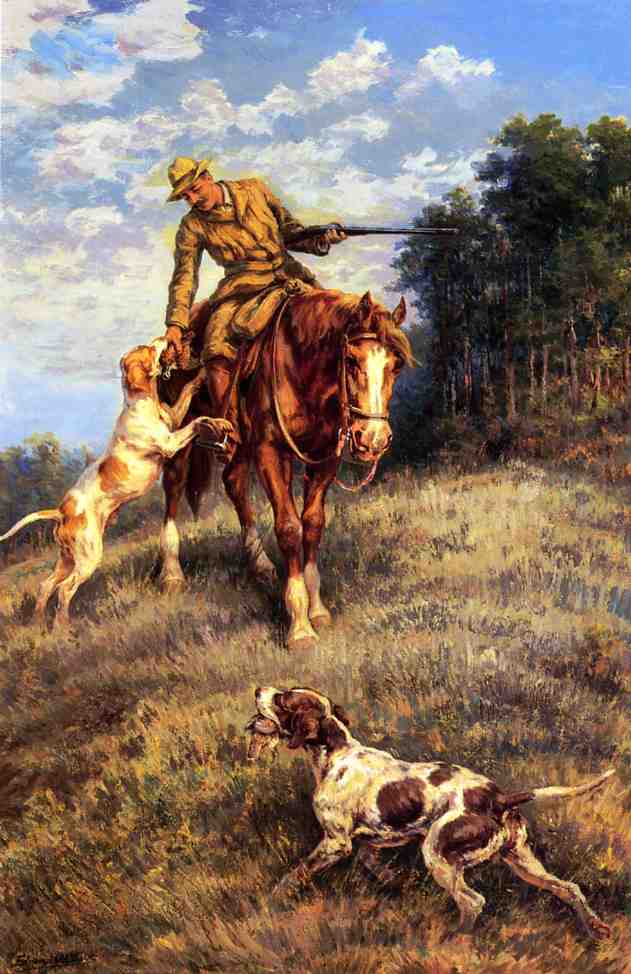 A Hunter and His Dogs by Edmond H. Osthaus,A3(16x12")Poster
