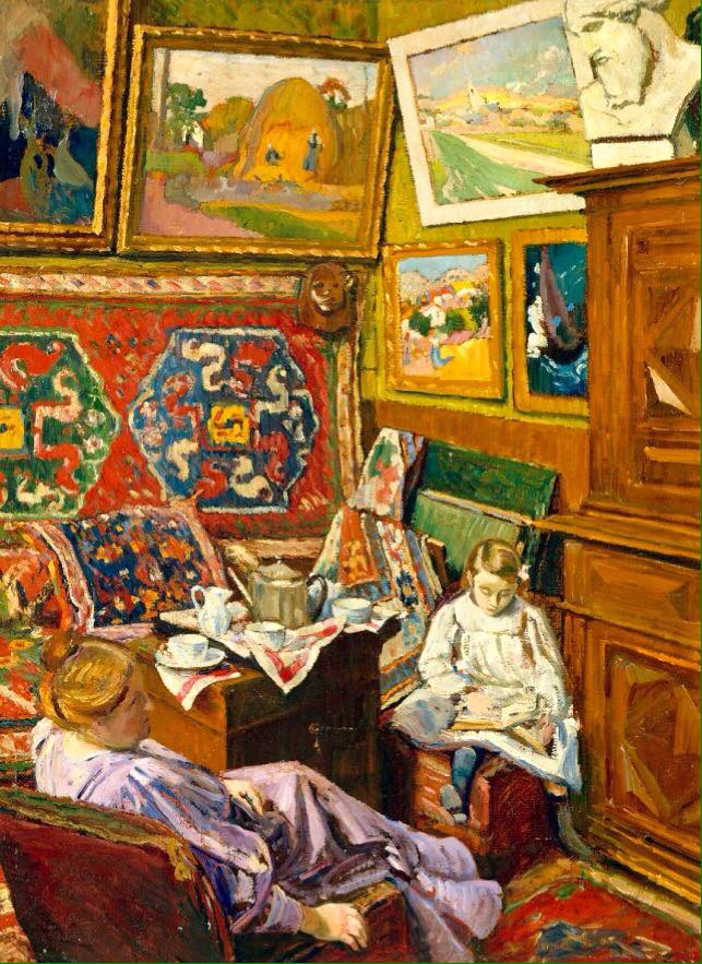 Le the dans l'atelier, vintage artwork by Georges-Daniel de Monfreid, 12x8" (A4) Poster