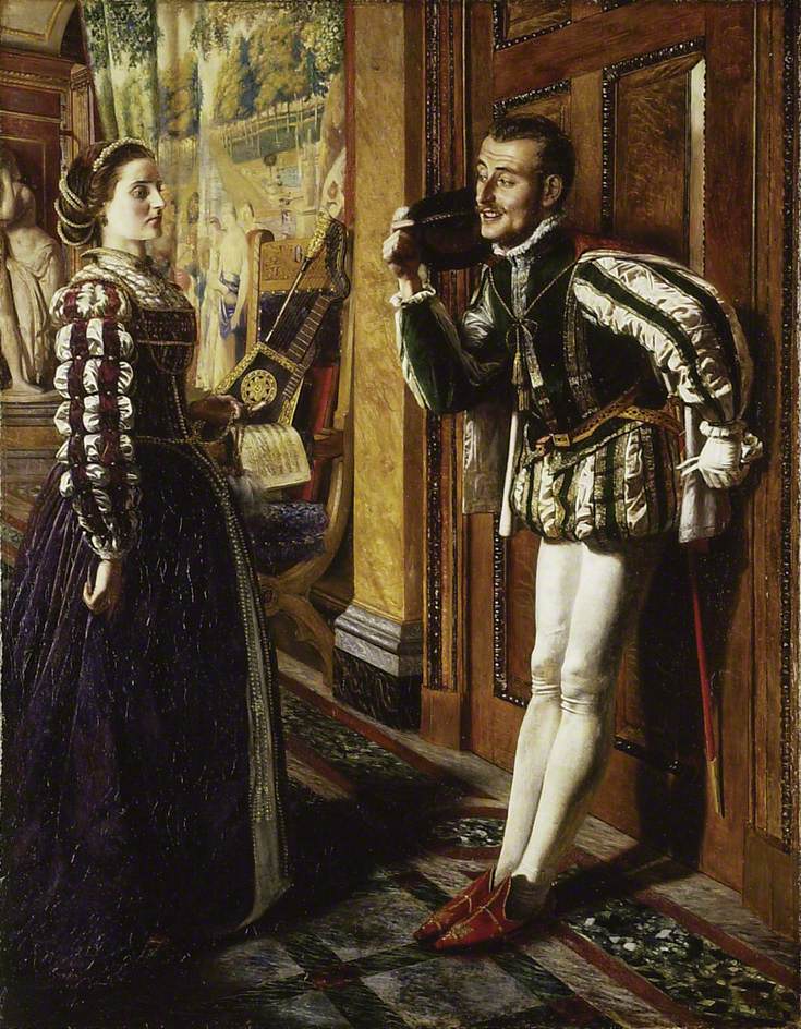 Katherine and Petruchio, vintage artwork by Robert Braithwaite Martineau, 12x8" (A4) Poster