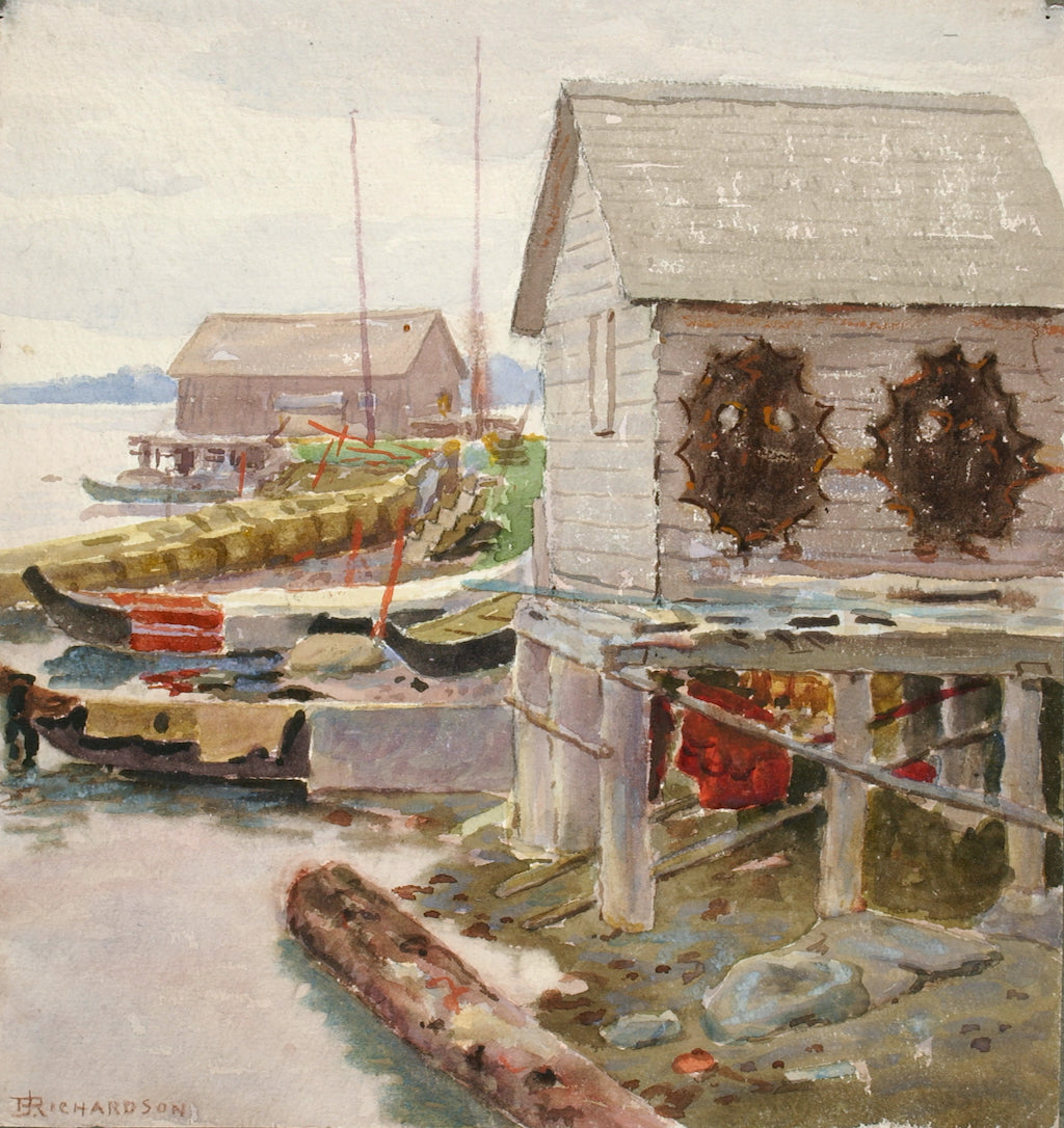 Drying Skins, Sitka by Theodore J. Richardson,A3(16x12")Poster