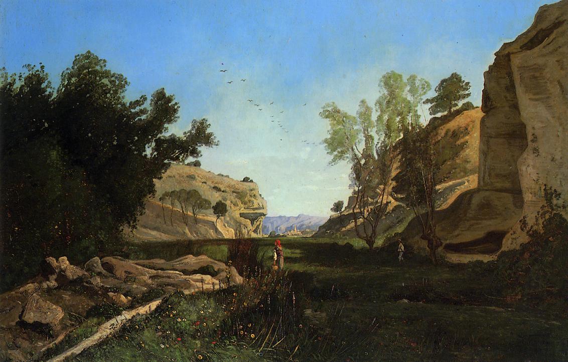 Chinchin Valley at Ile-sur-la-Sourgue, Vacluse, vintage artwork by Paul-Camille Guigou, 12x8" (A4) Poster