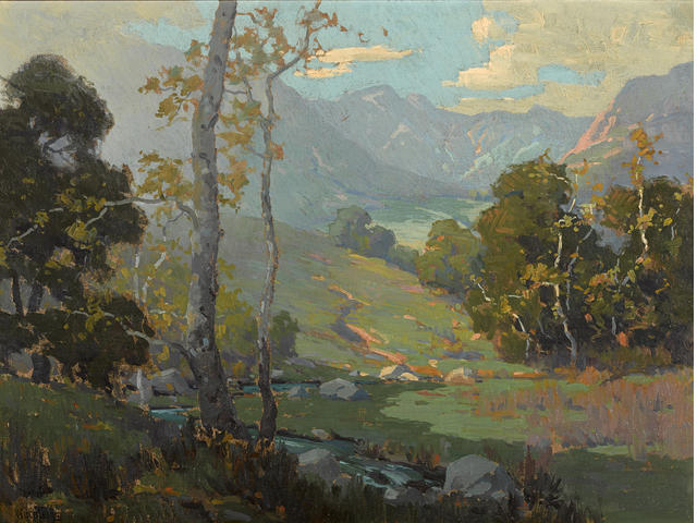 Summer Splendor Along a Stream by Elmer Wachtel,A3(16x12")Poster