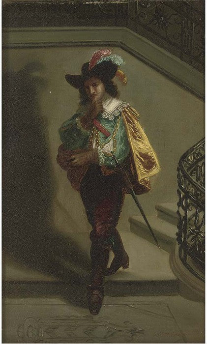 A Cavalier in Contemplation, vintage artwork by Jean-Louis Ernest Meissonier, A3 (16x12") Poster Print
