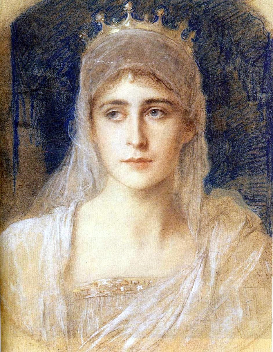 Grand Duchess Elizabeth Fyodorovna, vintage artwork by Friedrich August von Kaulbach, 12x8" (A4) Poster