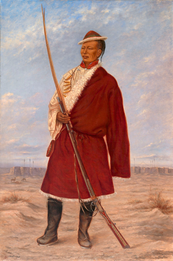Tibetan Man, vintage artwork by Antonio Zeno Shindler, 12x8" (A4) Poster