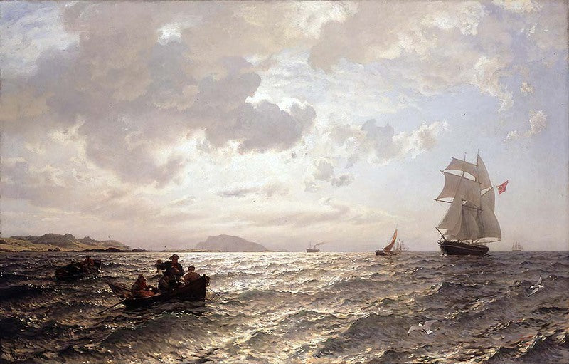 Frisk Bris, vintage artwork by Hans Gude, 12x8" (A4) Poster