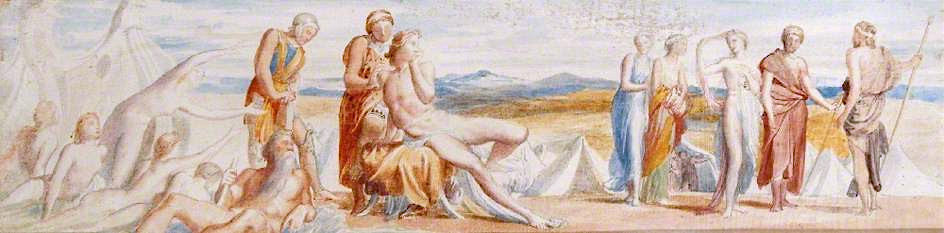 Achilles and Briseis (study), vintage artwork by George Frederic Watts, A3 (16x12") Poster Print