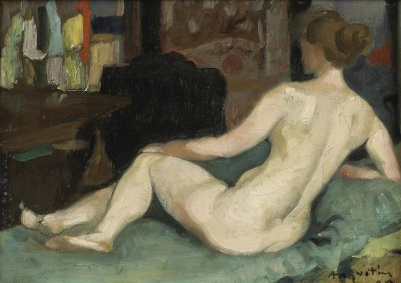 A Nude on Sofa by Louis emile Anquetin,A3(16x12")Poster