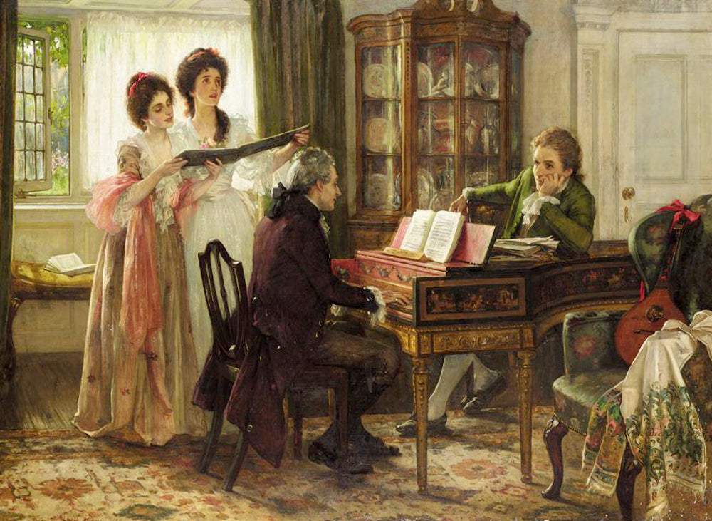 Sheridan at the Linleys, vintage artwork by Margaret Isabel Dicksee, 12x8" (A4) Poster