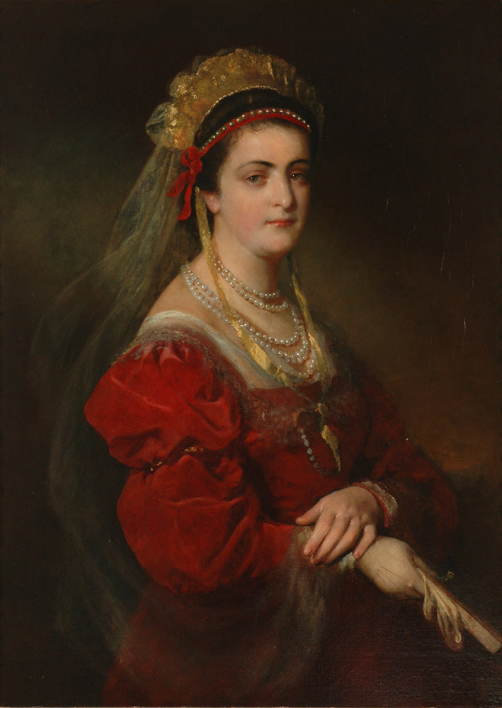 Portrait of Marie Paterno, nee Nemetschke, the fourth and last wife of Amerling, vintage artwork by Friedrich von Amerling, A3 (16x12") Poster Print