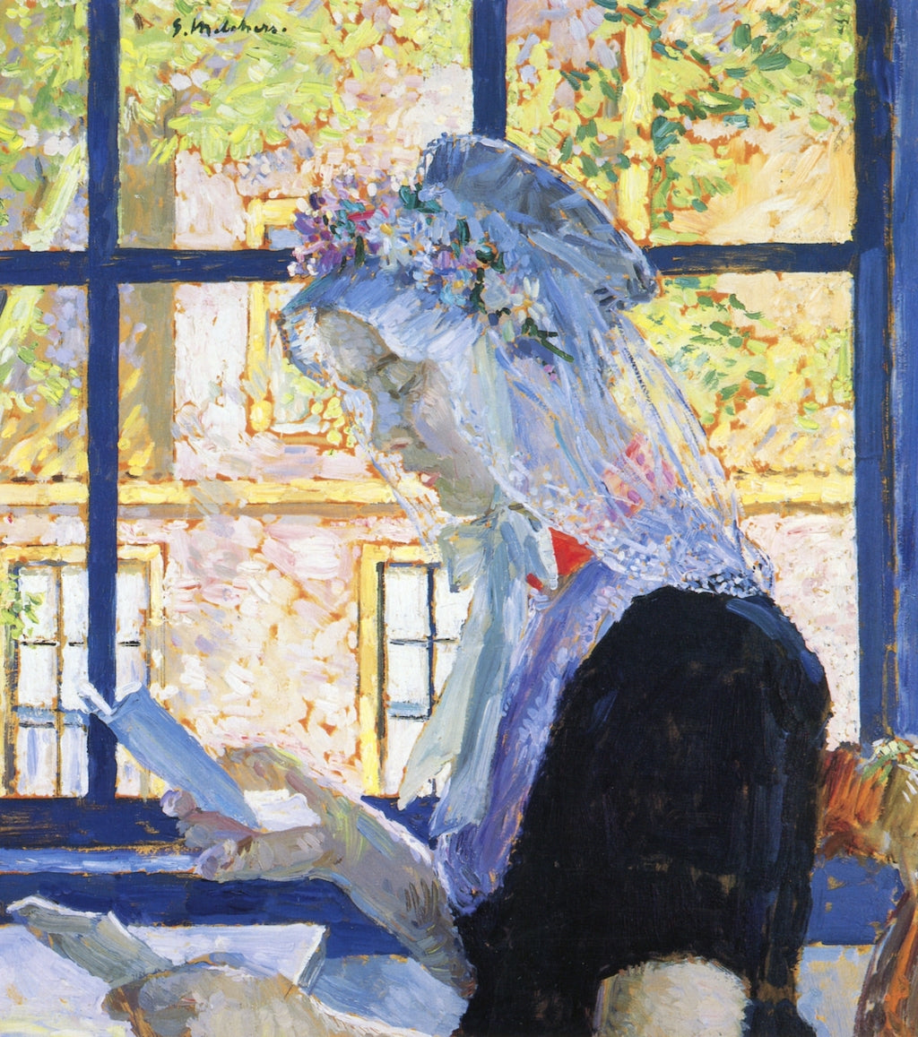 The Lace Cap, vintage artwork by Gari Melchers, 12x8" (A4) Poster