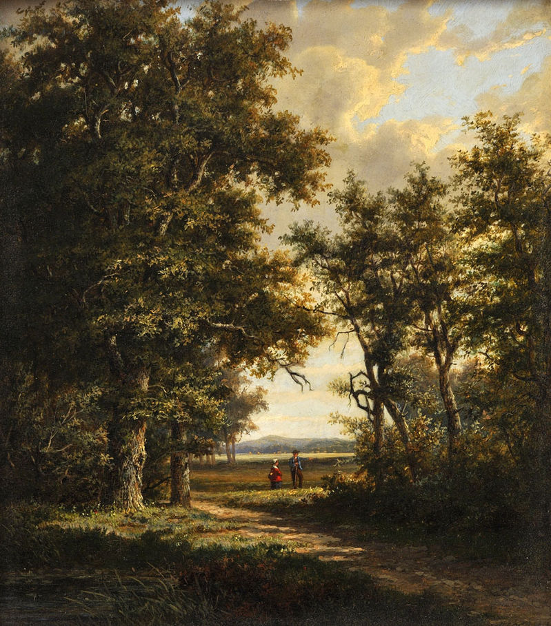 At the Edge of a Forest, vintage artwork by Marinus Adrianus Koekkoek, A3 (16x12") Poster Print