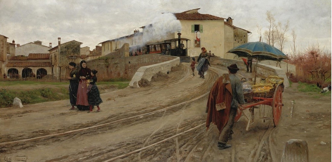 Street Car near Florence by Adolfo Tommasi,A3(16x12")Poster