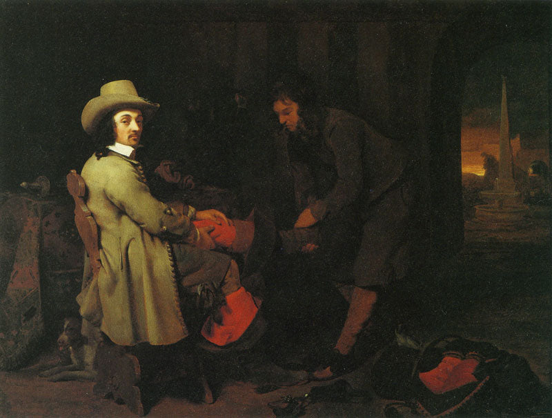 Anthonij de Bordes and His Valet, vintage artwork by Michiel Sweerts, 12x8" (A4) Poster