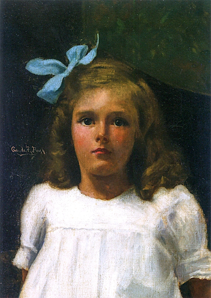 Girl with Blue Ribbon in Her Hair by George de Forest Brush,A3(16x12")Poster
