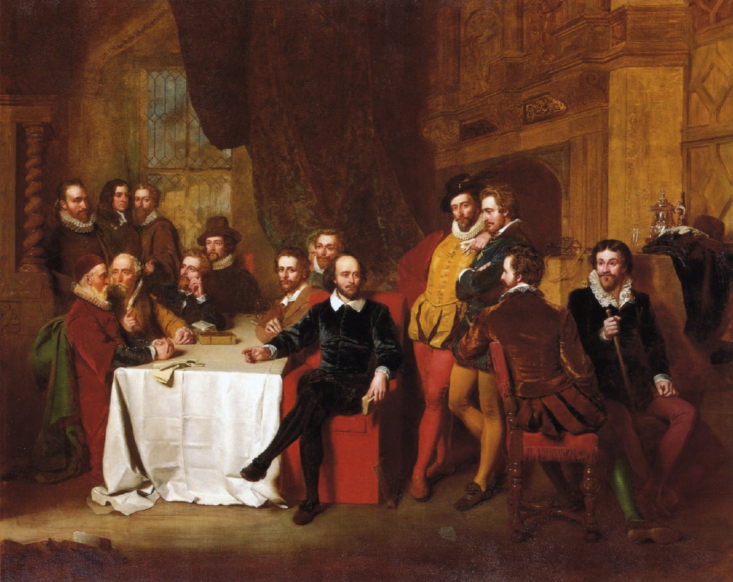 Shakespeare and His Contemporaries, vintage artwork by John Faed, R.S.A., A3 (16x12") Poster Print