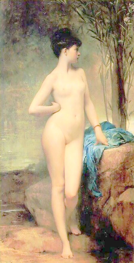 Chloe, vintage artwork by Jules Joseph Lefebvre, 12x8" (A4) Poster