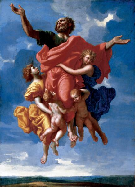The Ecstasy of Saint Paul, vintage artwork by Nicolas Poussin, 12x8" (A4) Poster