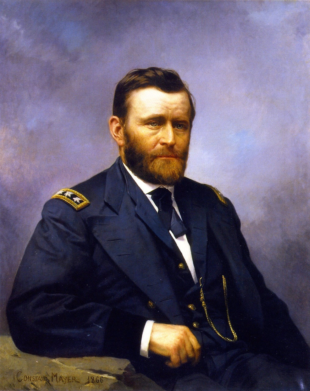 Lt. Gen. Ulysses S. Grant, vintage artwork by Constant Mayer, 12x8" (A4) Poster