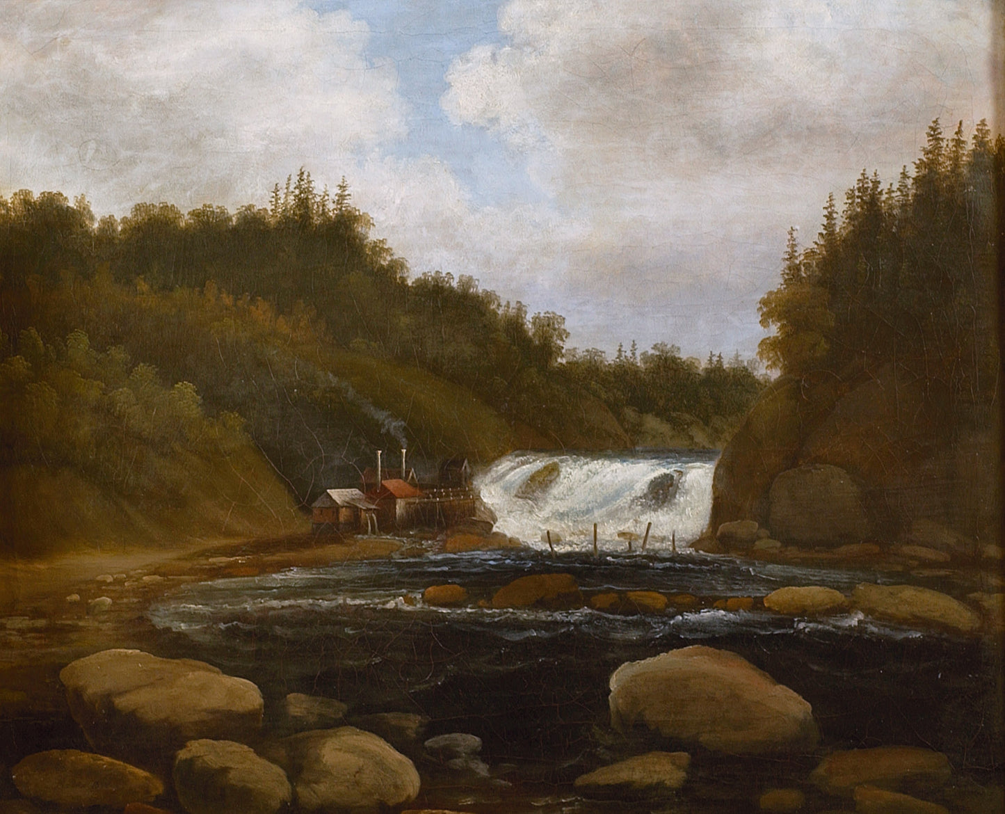 Landscape with mill and rapids, vintage artwork by Peder Balke, A3 (16x12") Poster Print