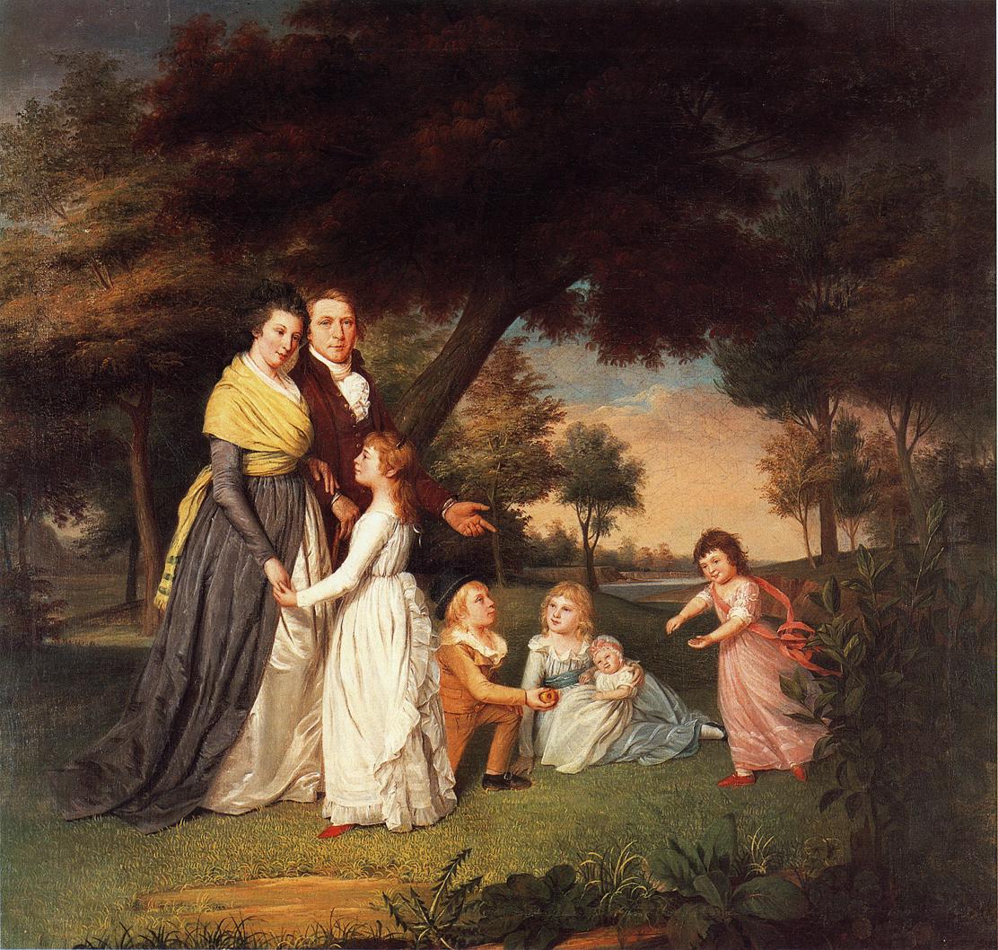 The Artist and His Family, vintage artwork by James Peale, 12x8" (A4) Poster