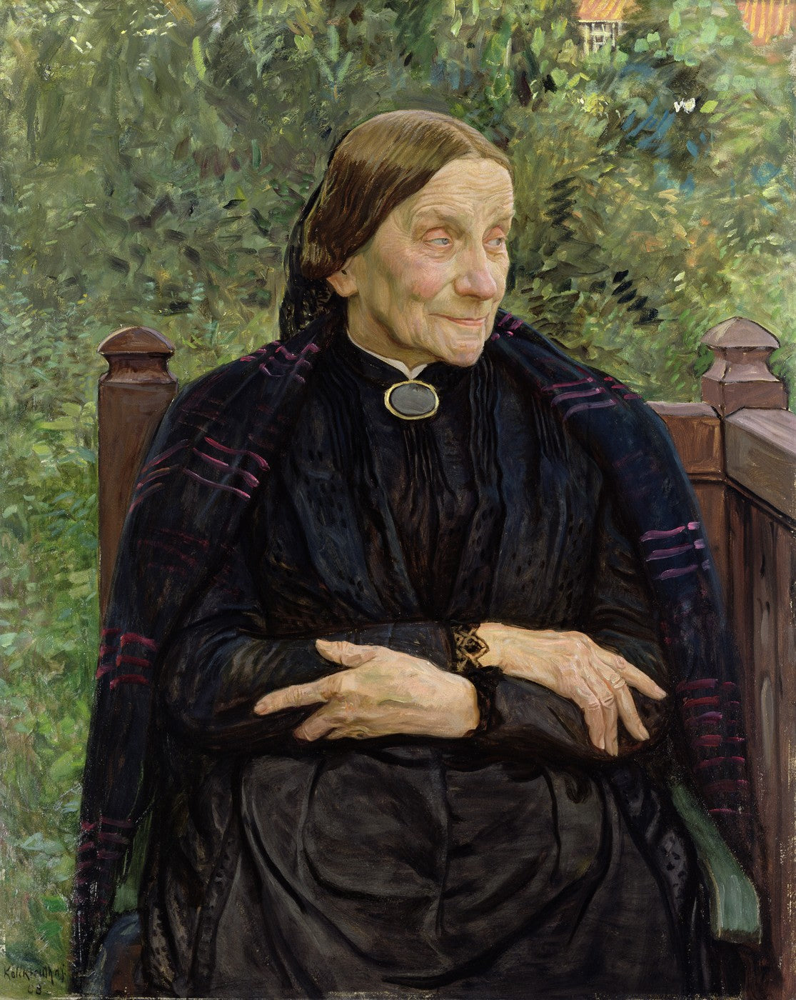 Alfred Lichtwark's Mother, vintage artwork by Leopold von Kalckreuth, 12x8" (A4) Poster