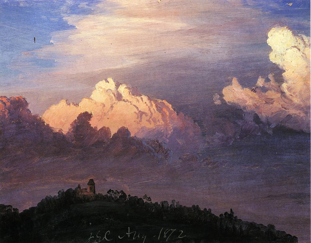 Clouds over Olana, vintage artwork by Frederic Edwin Church, 12x8" (A4) Poster