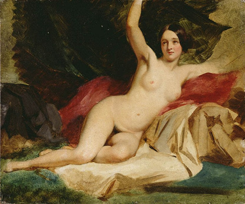 Female Nude in a Landscape, vintage artwork by William Etty, A3 (16x12") Poster Print