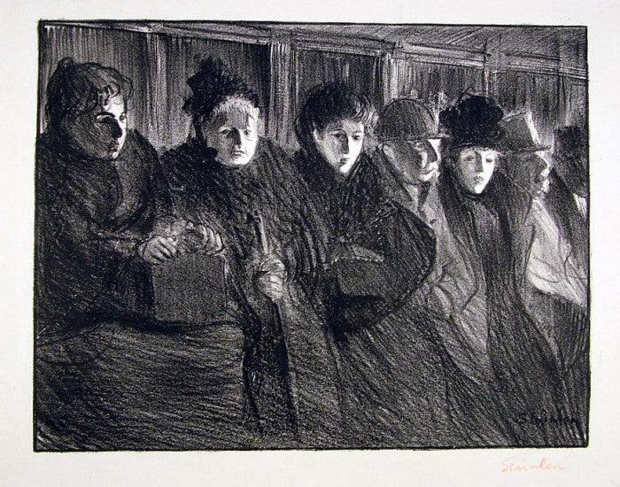 In the Tram, vintage artwork by Theophile-Alexandre Steinlen, 12x8" (A4) Poster