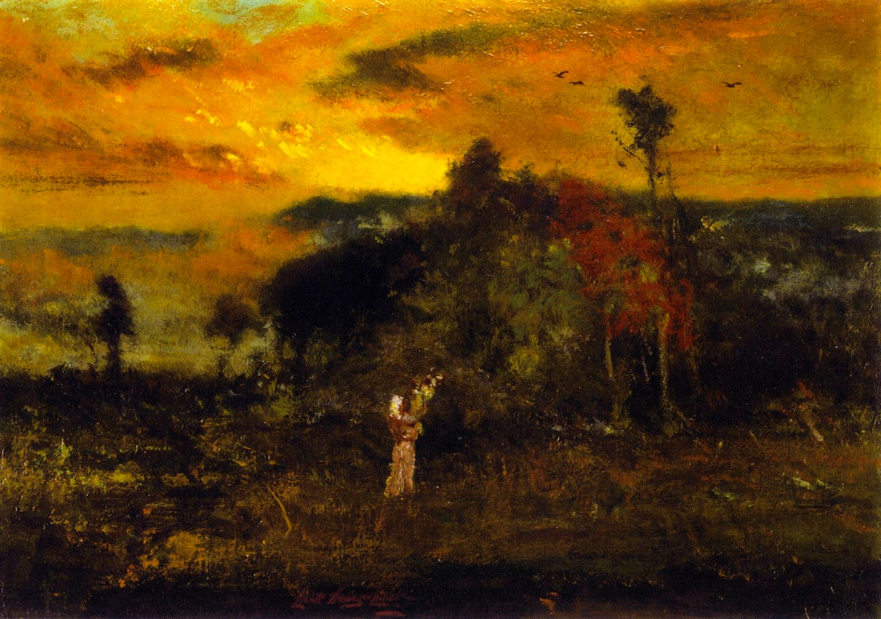 Blowing Rock, Sunset, vintage artwork by Elliott Daingerfield, 12x8" (A4) Poster