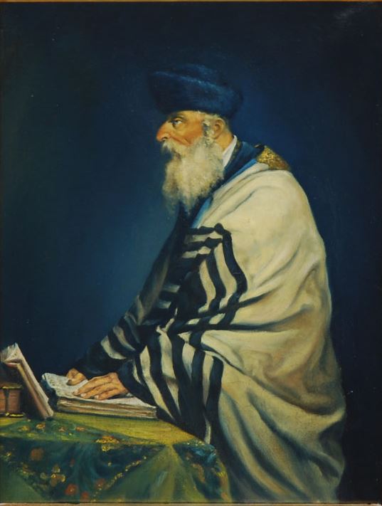 Praying Jew, vintage artwork by Anton Kozakiewicz, 12x8" (A4) Poster