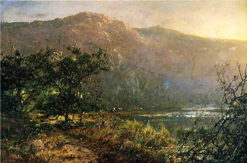 Gathering at Sundown, vintage artwork by William Louis Sonntag, Sr, 12x8" (A4) Poster