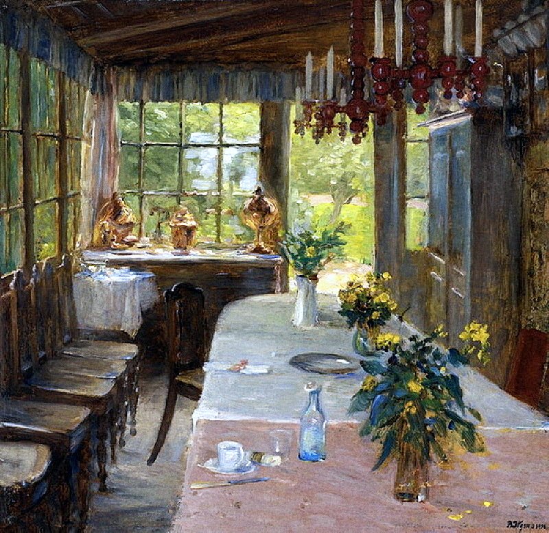 Swedish Boarding House, vintage artwork by Bertha Wegmann, 12x8" (A4) Poster