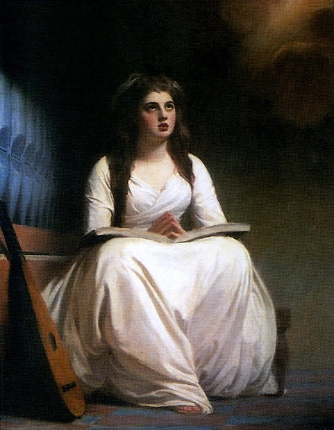 Lady Hamilton as St Cecilia, vintage artwork by George Romney, 12x8" (A4) Poster