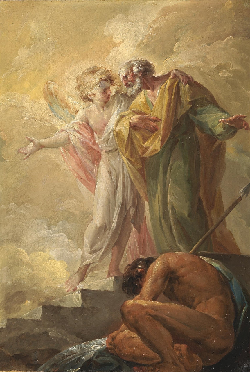 The Liberation of Saint Peter, vintage artwork by Vicente López y Portaña, 12x8" (A4) Poster