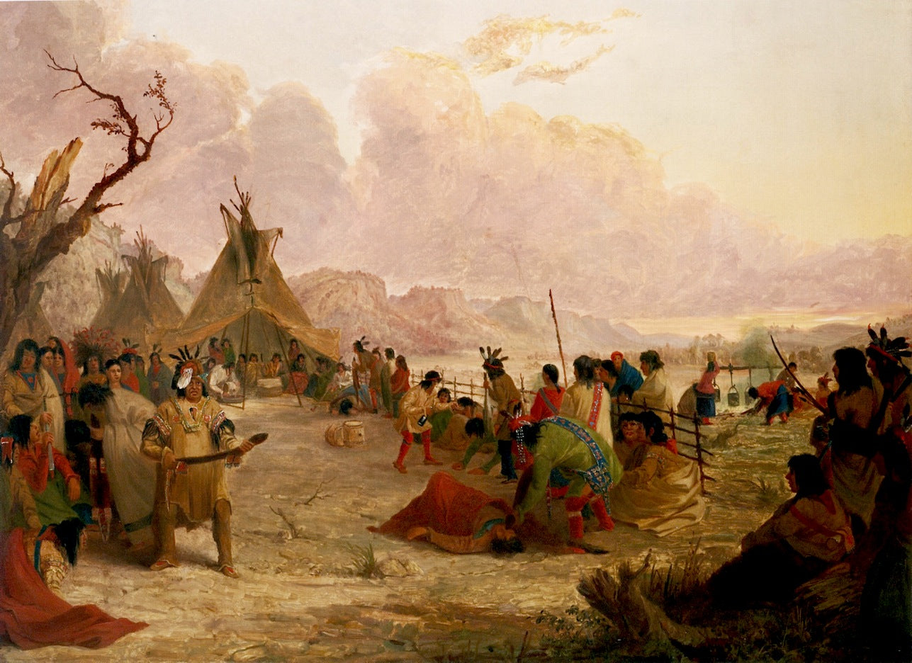 Medicine Dance of the Dakota or Sioux Indians, vintage artwork by Seth Eastman, A3 (16x12") Poster Print