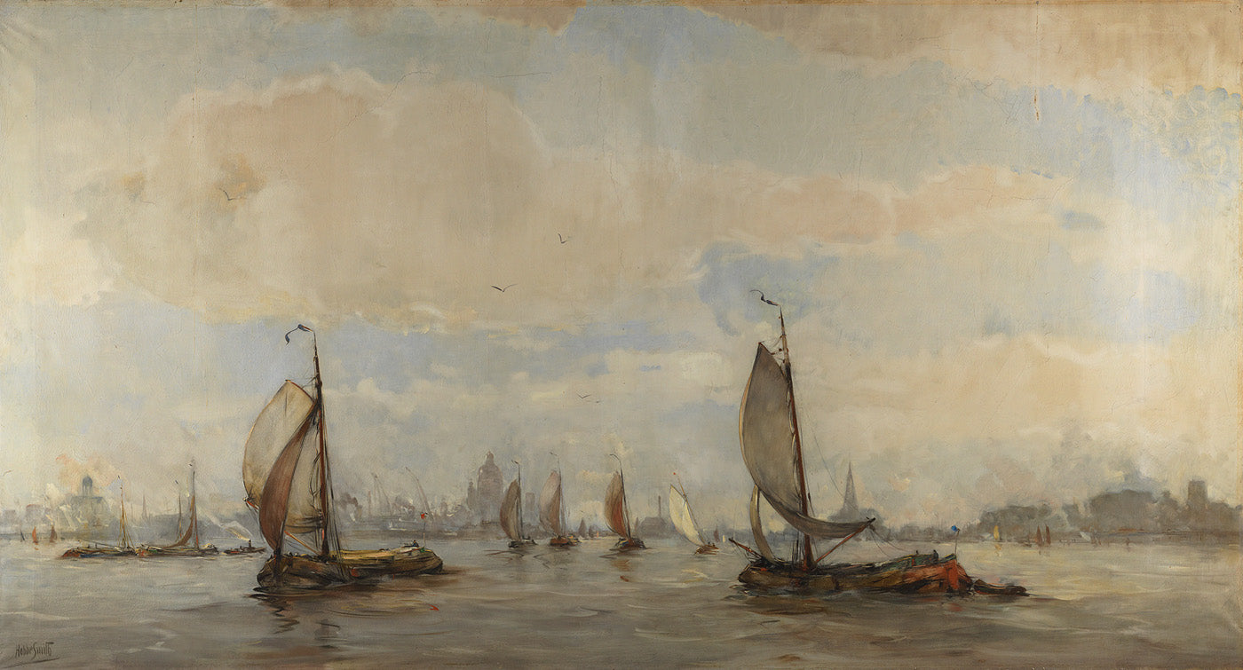View of Amsterdam Harbor by Hobbe Smith,A3(16x12")Poster