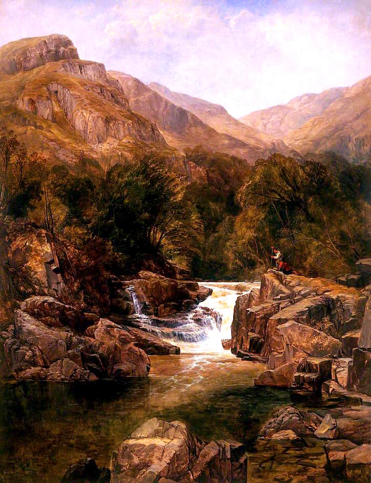 Scene on the Tummel, Perthshire, vintage artwork by Thomas Creswick, A3 (16x12") Poster Print