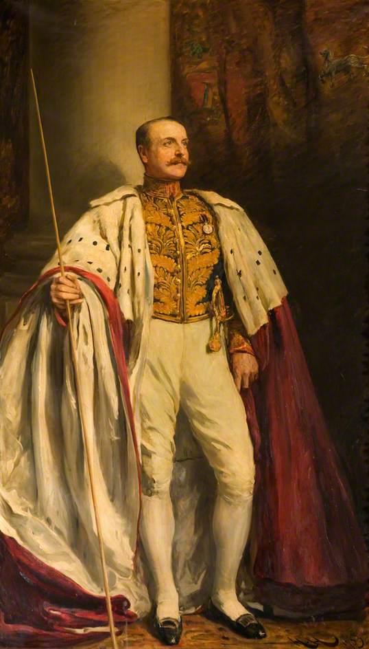 Charles Henry John, 20th Earl of Shrewsbury and Waterford, vintage artwork by Hubert von Herkomer, 12x8" (A4) Poster