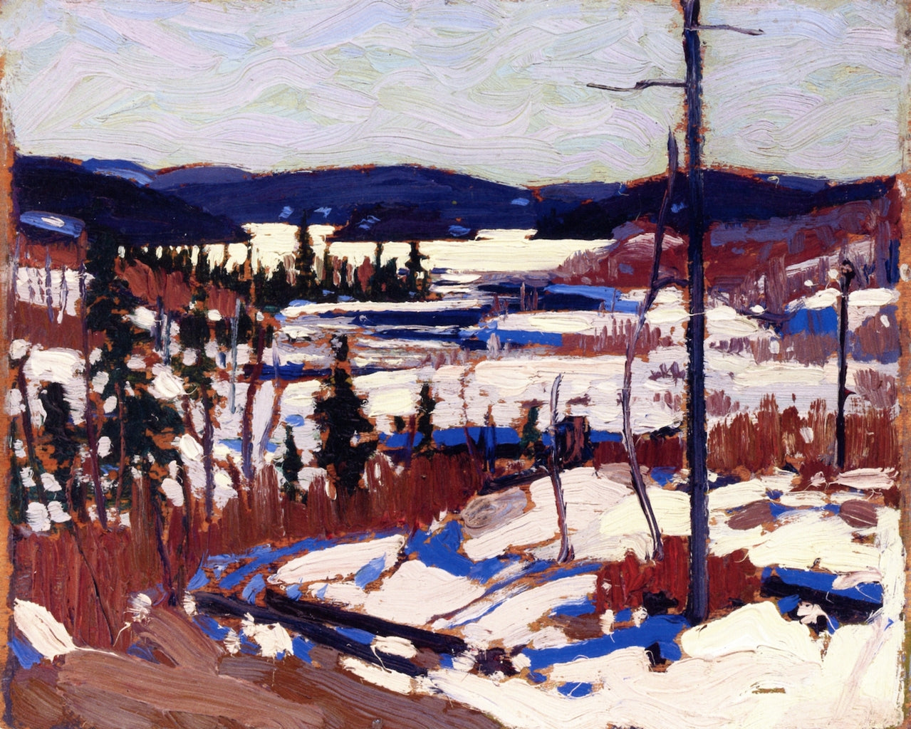 Early Spring, Canoe Lake by Tom Thomson,16x12(A3) Poster
