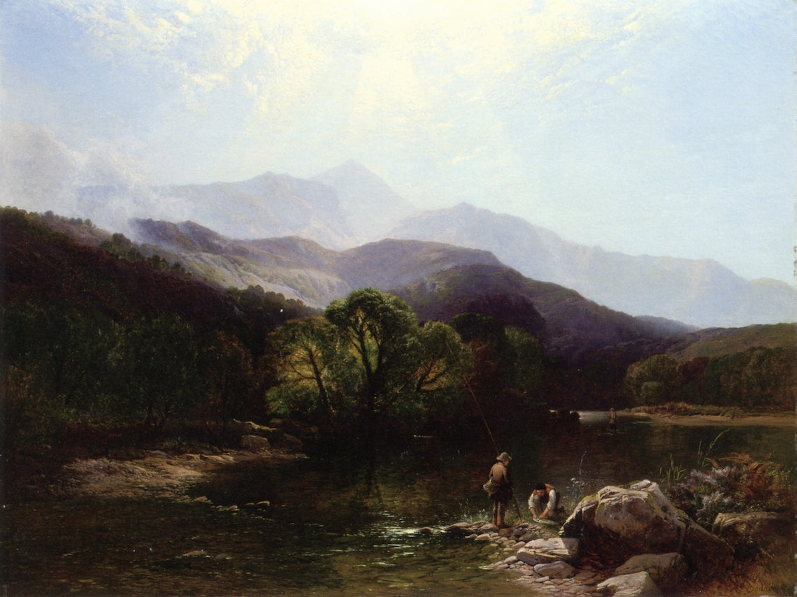 A Trout Stream, North Wales, vintage artwork by Henry John Boddington, A3 (16x12") Poster Print