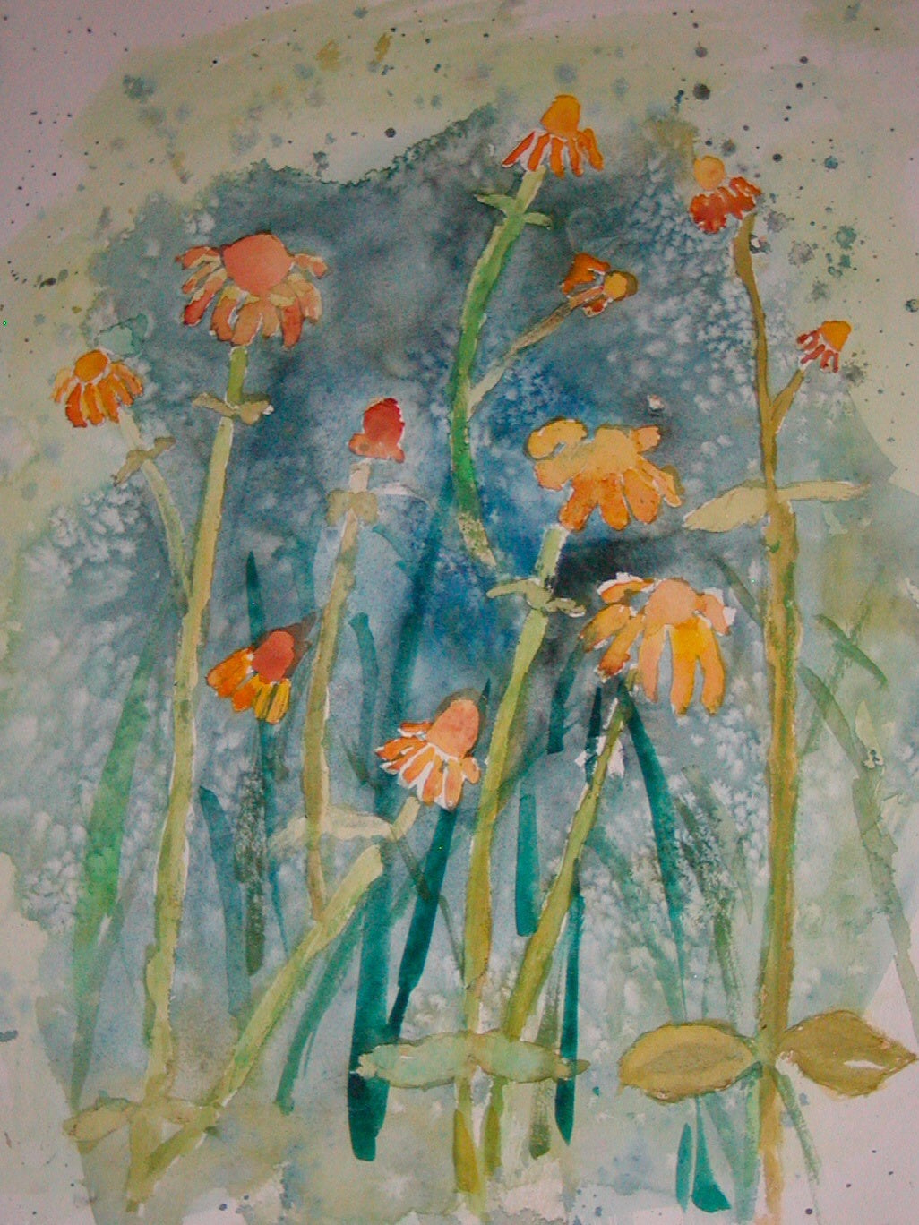 Flowers in field, vintage artwork by Charles Demuth, 12x8" (A4) Poster