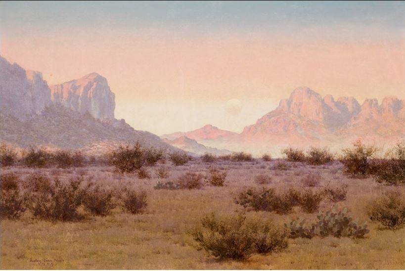 Moonrise on the Desert by Audley Dean Nichols,16x12(A3) Poster