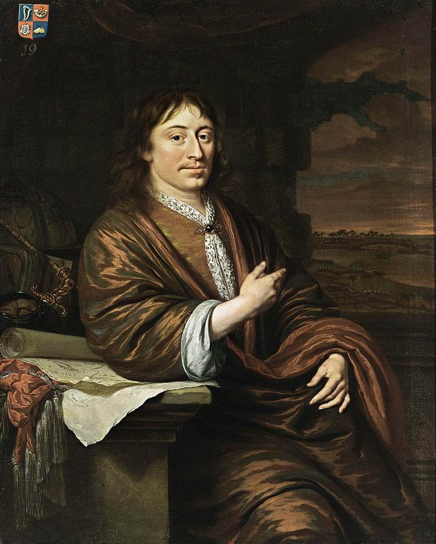 Portrait of Gerard Pietersz. Hulft, vintage artwork by Michiel van Musscher, 12x8" (A4) Poster