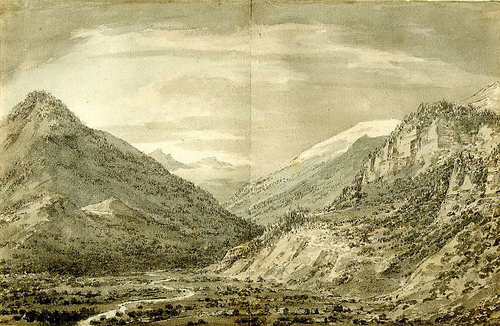 Lesser Valley of Ober-Hasli, vintage artwork by John Robert Cozens, 12x8" (A4) Poster