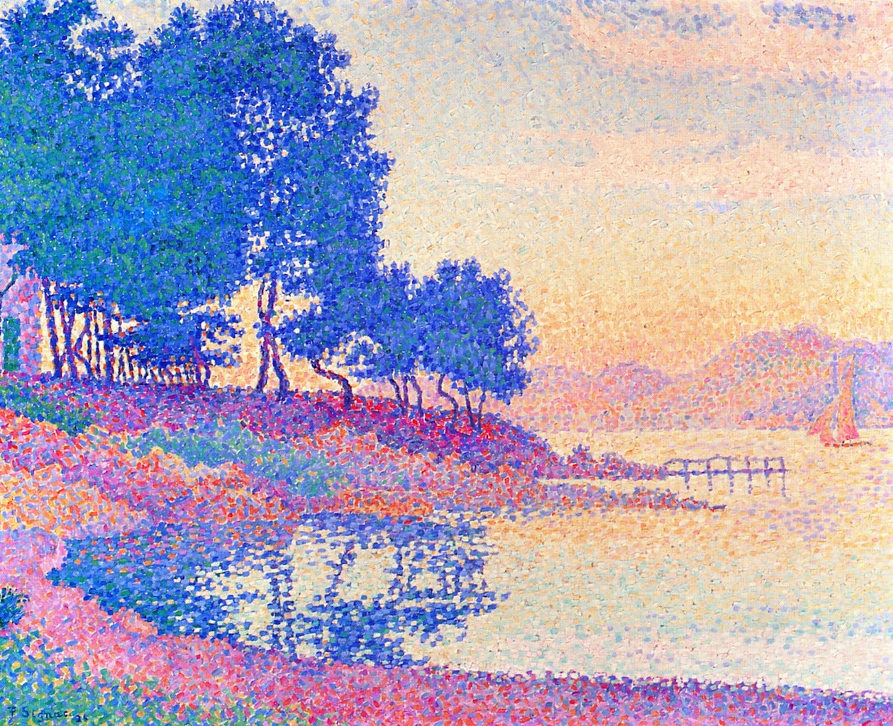 An Cove in Saint-Tropez by Paul Signac,A3(16x12")Poster