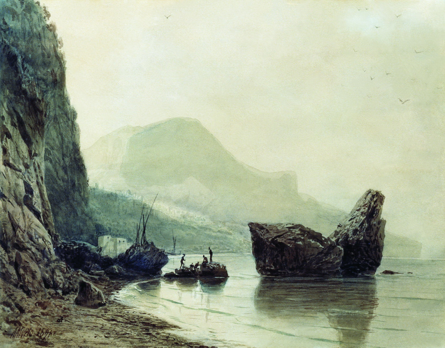 The Black Sea, vintage artwork by Lev Lagorio, 12x8" (A4) Poster