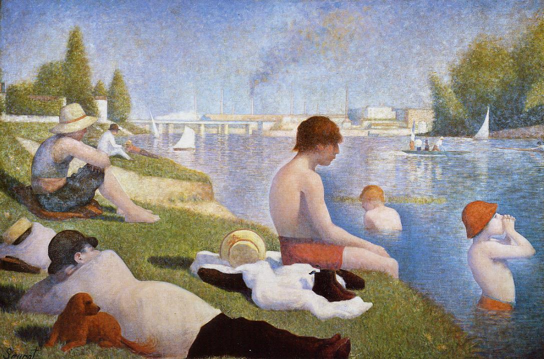 Bathing at Asnieres, vintage artwork by Georges Seurat, 12x8" (A4) Poster
