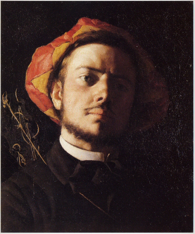 Portrait of Paul Verlaine as a Troubadour, vintage artwork by Jean Frederic Bazille, 12x8" (A4) Poster