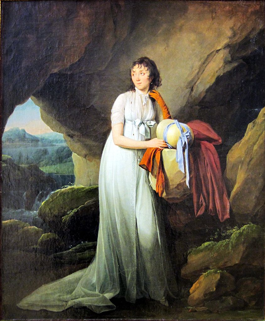 Portrait of a Woman (Mme d'Aucourt de Saint-Just ?), vintage artwork by Louis-Leopold Boilly, 12x8" (A4) Poster